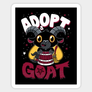 Adopt a Goat - Creepy Cute Cartoon Black Phillip - Kawaii Witchcore Magnet